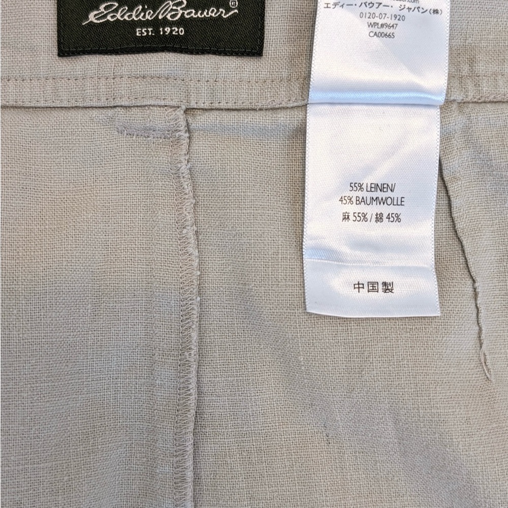 Eddie Bauer Linen & Cotton Size 14 Vintage Button Up A Line Tan Safari Skirt - Picture 6 of 14